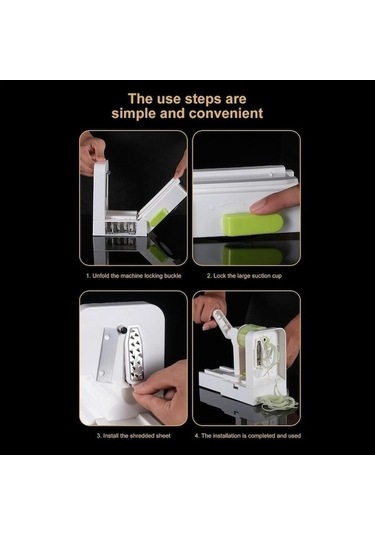 Ulzyvf Cbtx Rende Sebze Patates Spiral Dilimleme Kasırga Makinesi, Pratik Kesici, Beyaz Beyaz Beyaz