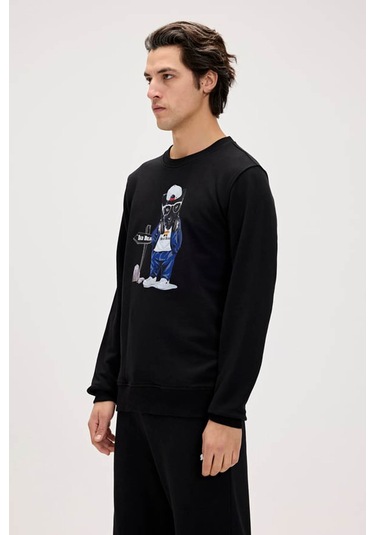 Bad Bear Panther Crewneck Siyah Erkek Sweatshirt 001 Siyah
