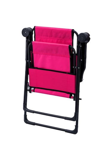 Katlanabilir Kamp Sandalyesi - Rest - Bardaklıklı - Argeus - Pembe Çok Renkli