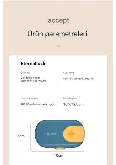 Taşınabilir İlaç Dağıtım Kutusu-mavi