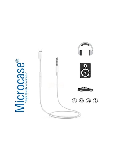 Microcase Ses Kontrol Özellikli Apple iPhone Uyumlu Lightning To Aux Çevirici Mh021