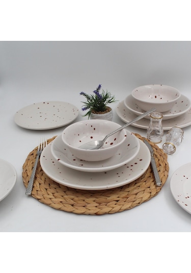 Point 18 Parça 6 Kişilik Yemek Takımı Karemel