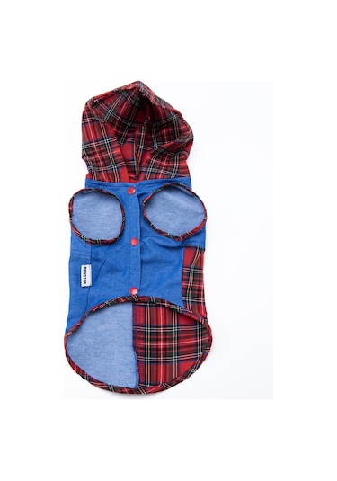 Pawstar Denim & Plaid Kedi Köpek Gömleği