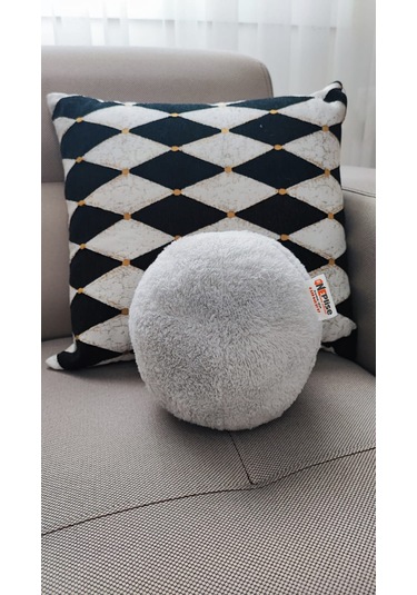 Top Kırlent Yastık 1 Küçük Gri 25 Cm