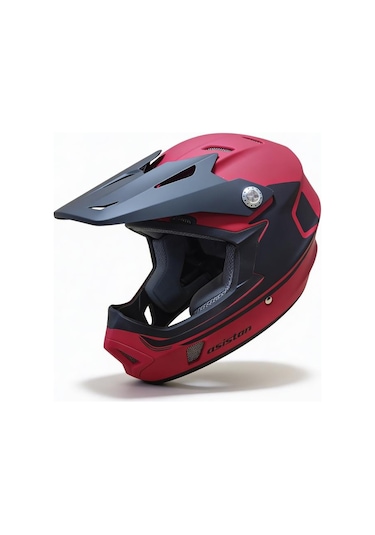 Asistan Full Face Tam Korumalı Kask 53-54 Kırmızı Kırmızı - Siyah
