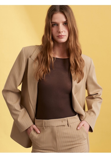 Dilvin 60786 Blazer Ceket-camel Camel