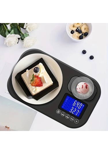 Fochsia Edospor Mutfak Terazisi 0.1g Hassas Gram Gümüş Gri Tare Fonksiyonlu Kompakt Gümüş Grisi