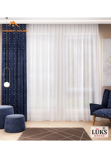 Lüks Ince Çizgili Tül Perde Yüksek Kalite- Modern House -