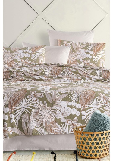 As Perde Cotton Life Çift Kişilik Pike Takımı Hawai Yeşil