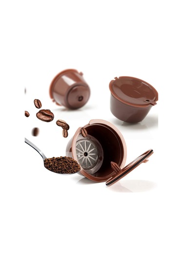 Kahverengi İ Cafilas Dgpnc01 1 Adet Yeniden Kullanılabilir Kahve Kapsülleri Bardak Filtre Bölmeleri Dolce Gusto Doldurulabilir