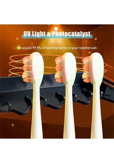 Geeksen Uv Diş Fırçası Dezenfektörü, Duvara Monte Usb Şarjlı Zamanlayıcılı Banyo Organizer Beyaz