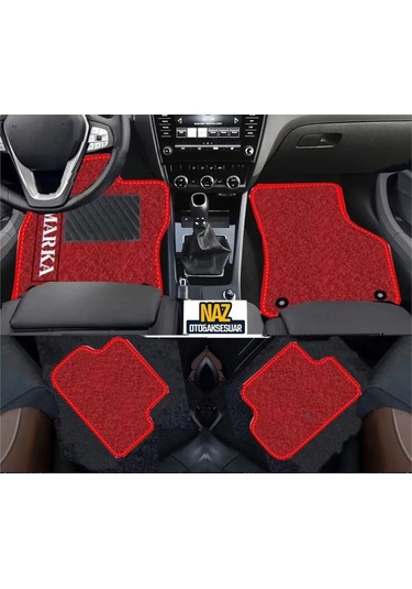 Audi A8 2010-2017 Kırmızı Halı Kırmızı Kenar Petek Topuk