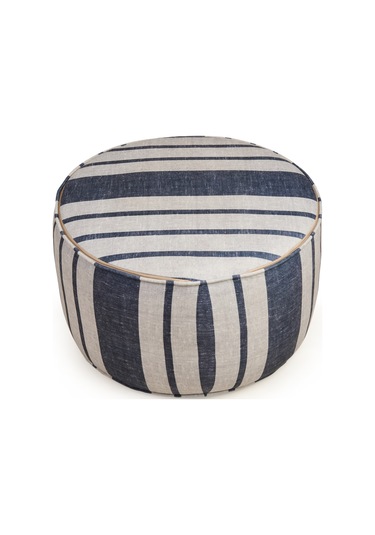 Just Home Nautical Puf - Mavi / Krem - 36x56x56 Cm Mavi / Krem