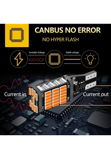 Xuweiwei 4 Adet Aıleo T15 W16w Led 921 912 T16 902 Ampul 45 Adet 4014smd Araba Geri Vites Işıkları Sarı Beyaz 12v Beyaz