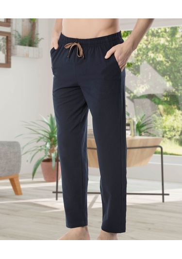 Ince Tek Alt Çok Rahat Pamuk Pijama Lacivert