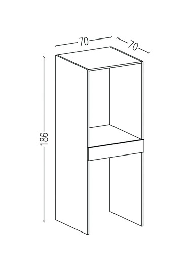 Arya 70 Cm Çamaşır Ve Kurutma Makinesi Dolabı - Retro Gümüş