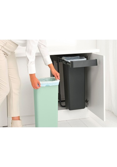 Brabantia Sort&go Buılt In Dark Grey Çöp Kutusu 2x30lt Siyah