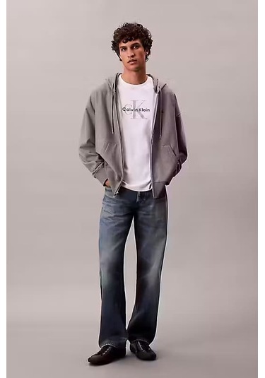 Erkek Regular Fit Fermuarlı Kapüşonlu Sweatshirt - Gri B30 Grey Heather