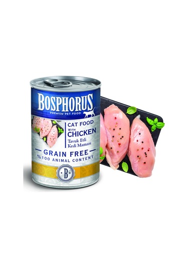 Bosphorus Tavuk Etli Kedi Konserve Maması 48 Adet X 415 Gr Parça Etli