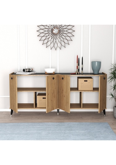 Moxenmobilya Moxen Mk2 Mira Konsol Sepet-Bendir/Mermer Desenli