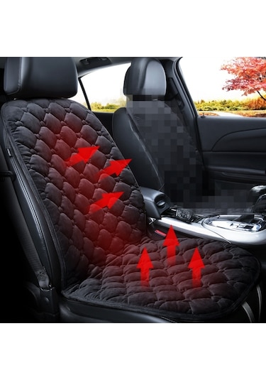 Sones Araba 24v Ön Koltuk Isıtıcı Minder Isıtıcı Kapak Kış Isıtmalı Sıcak, Tekli Koltuk Siyah
