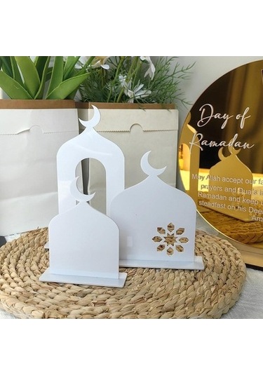 Lijinxu 3x Ramazan Masa İşareti Süsleme Hediyesi Oturma Beyaz