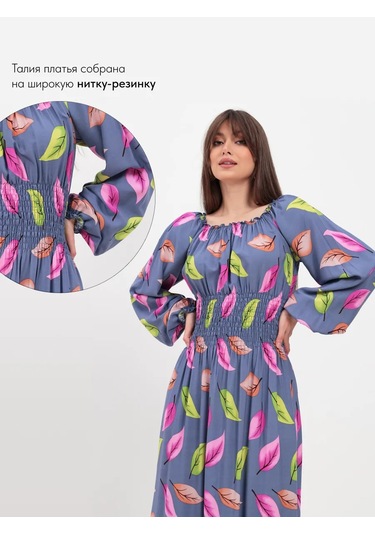 Keyem Büyük Beden Uzun Kollu Elbise 162093809 Açık Mavi