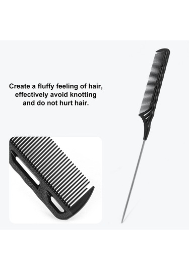 Moveevo 1 Adet Profesyonel 8.9 İnç Kuyruk Tarağı Rattail Tarak Paslanmaz Çelik Pintail Anti Statik Ve Isıya Dayanıklı Alaycı