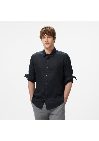 Nauticn Erkek Siyah Classic Fit Gömlek Düz W55101t Siyah