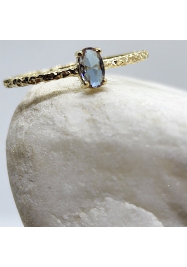 Mila 0,30 Ct Sultanayt Tektaş Minimal Tasarım 14 Ayar Altın Yüzük 552950164