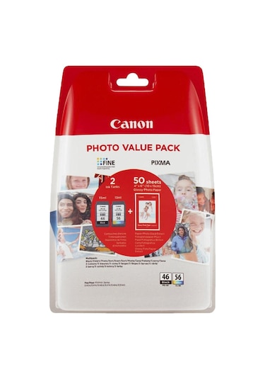 Canon 9059B003 PG-46 CL-56 2'li Kartuş + Fotoğraf Kağıdı