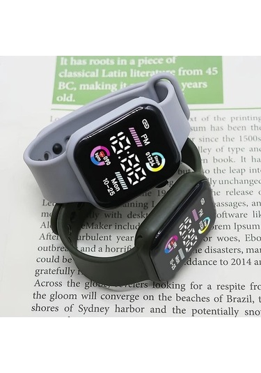 Trendooze Gaojunshop01 Pembe Işıklı Koşu Spor Saati - Kadın Analog Dijital Saat Pembe