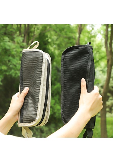 Moveevo Küçük Siyah Taşınabilir Dış Mekan Sandalyesi - Çanta Şeklinde Katlanır, X-şekilli Dayanaklı, Camping-balıkçılık İçin 500g Hafif Siyah