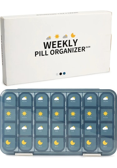 21/28 Izgara Hap Kutusu Büyük Kapasiteli Hap Kutusu Hap İlaç Depolama Hap Kutusu Haftalık Vitamin Organizatör Pastillero Nem Dayanıklı Şeffaf