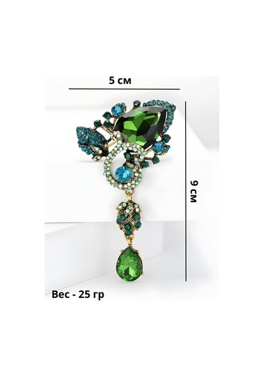 Beautiful Detail Orijinal Büyük Broş 186934795 Yeşil
