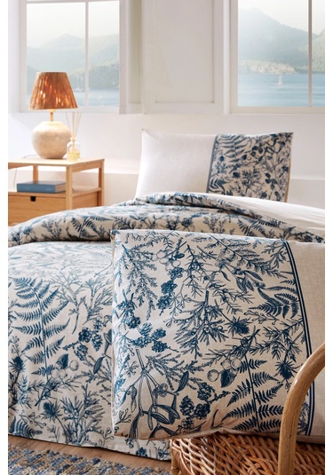 Floretta Mrytus Tek Kişilik Nevresim Takımı Mavi