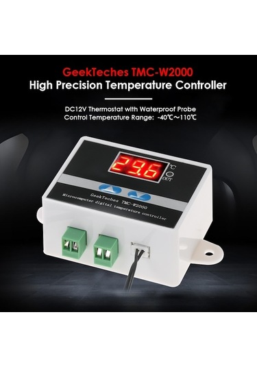 Flybuy Yüksek Hassasiyetli Akvaryum Sıcaklık Kontrol Cihazı, Su Geçirmez Prob, Dc12v 120w