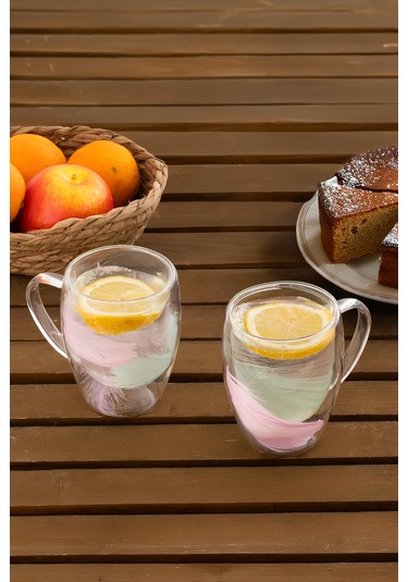 Perotti 16796 Double Feather Çift Cidarlı Kupa 2 Adet 350 Ml Şeffaf