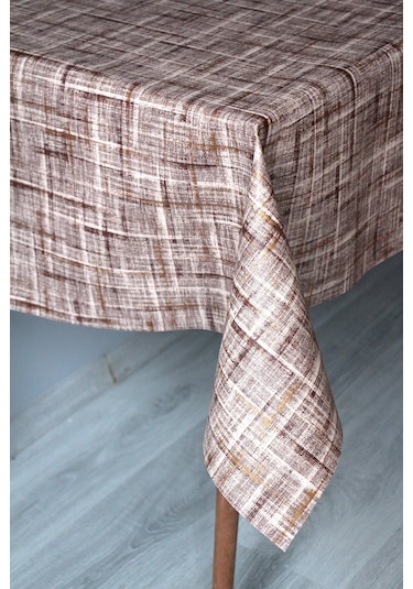 Elyaf Silinebilir Pvc Muşamba Masa Örtüsü 1228-1çzgliketen Kahverengi