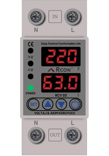 Rcon Rcv03 Akım Ve Voltaj Korumalı Monofaze 63a Sigorta