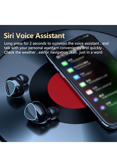 Singree Bt5.1 Kablosuz Kulaklık - Otomatik Eşleşme, Dokunmatik Kontrol, Ipx7 Su Geçirmez, 2000mah Şarj Kutusu Lüks Siyah