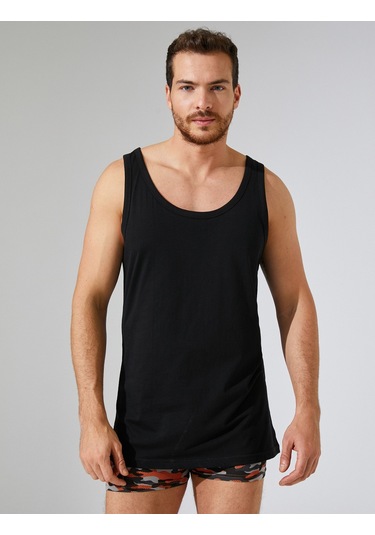 Koton Pamuklu Basic Atlet Siyah 3wlm20002mk 3WLM20002MK999