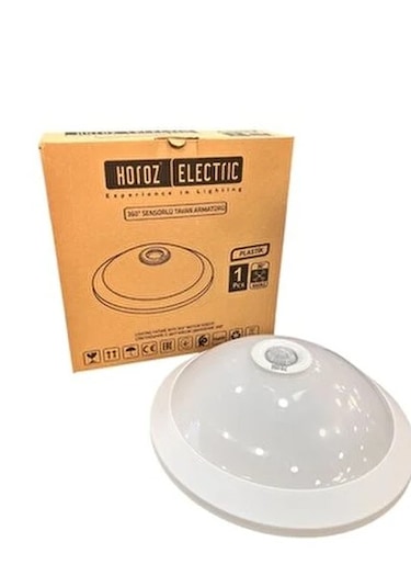 Uzmlight Horoz 400-020-143 Plastik 360 Sensörlü Tavan Armatürü Beyaz 2xe27 Beyaz Kasa Plastik-cam Gövde Beyaz