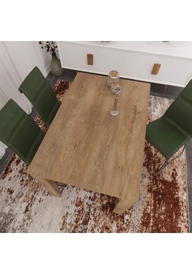 Pasific Home Single Mutfak Yemek Masası, 120x80 cm, Dikdörtgen, Koyu Meşe