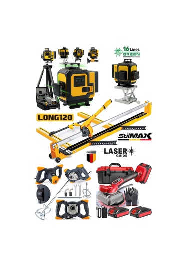 Stilmax Srm1204 Süper4 120mm Seramik Fayans Kesme-boya Harç Karıştırıcı-akülü Vantuz Tokma-16 Lazer