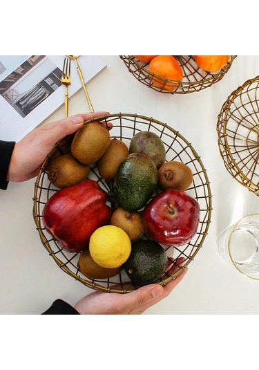 Yifomall Klasik Japon Stili El Dokuma Küçük Mutfak Sepeti - Meyve, Atıştırmalık, Pastane Ürünleri Ve Masa Çöpü İçin Sıkıcı Olmayan Depolama Çözümü Antik Bakır