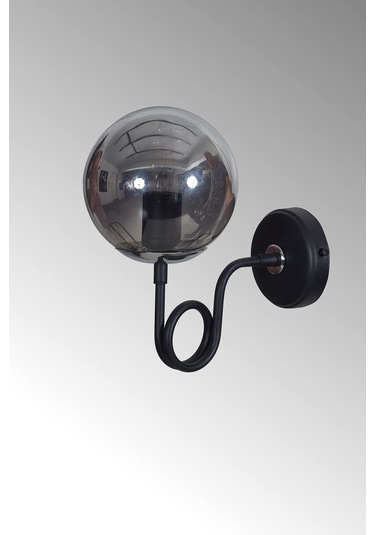 Luzarana Gali Krom-siyah Metal Gövde Füme Camlı Tasarım  Aplik Sarı