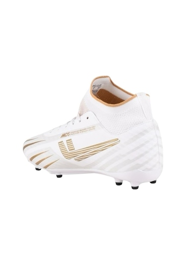 Boğazlı Krampon Çim Ve Halı Saha Futbol Ayakkabısı Beyaz - Altın Beyaz - Altın