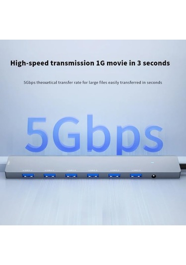 Type-c To 4k Hdmı Hub 6 İn 1 Rj45 Lan 2 X Usb 3.0 Type-c
