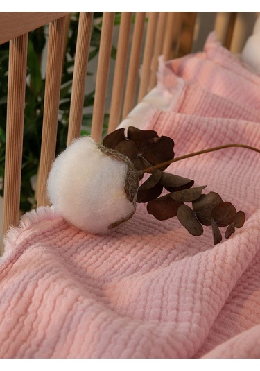 Favora Pamuk 4 Katlı Müslin Bebek Örtüsü 110x110 Cm - Pembe